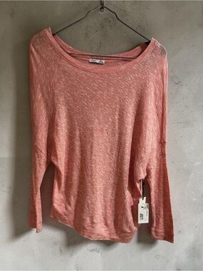 Dex Coral Heather Lightweight Knit Dolman Sleeve Sweater NWT Small